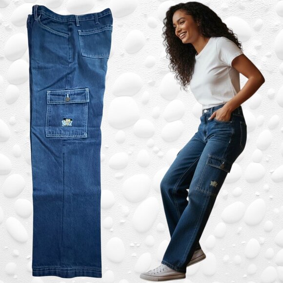 💥 VINTAGE ALERT! Buggirl USA cargo jeans – Y2K rave queen vibes. Size L. - Picture 2 of 7
